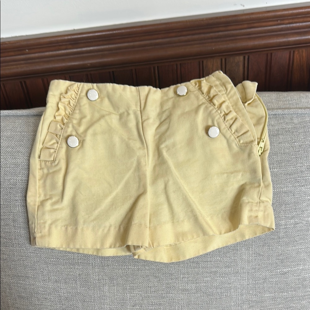 Janie and Jack Yellow Ruffled Cotton Shorts
